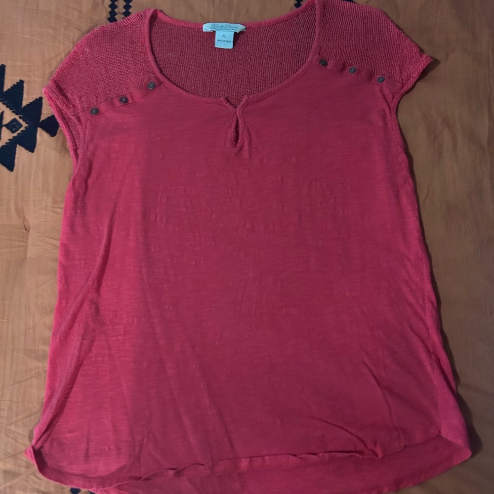 Lucky Brand Red Short Sleeve Top